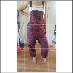 Animal print overalls